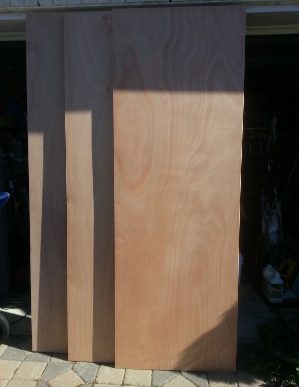 Three slab doors bought at Home Depot