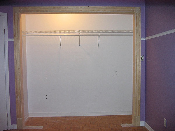 Finishing the closet door frame